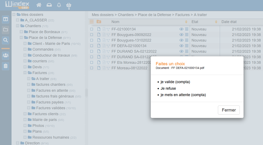 Circuit de validation de documents